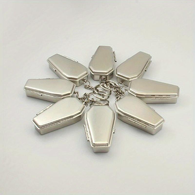 Mini Keychain Stylish Windproof Metal Cool Storage Box Portable Coffin Car Keychain Organizer for Camping