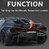 1:24 Tourbillon Bolide Car Model Toy Shock Absorption Supercar Sound Light Pull Back Metal Die-cast Models Office Table Ornament