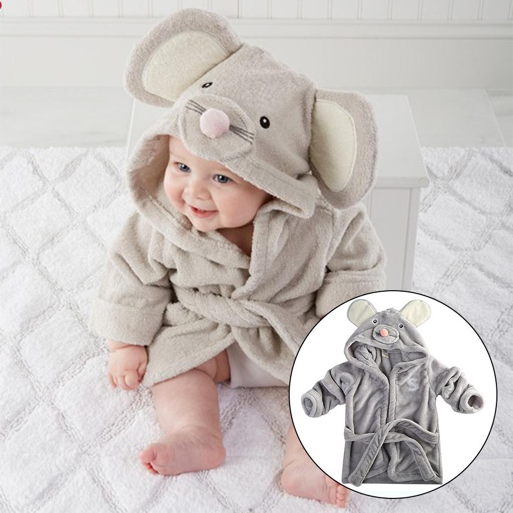 Cotton Made Baby Bath Robe With Belt Fixation And Wide Application No Shedding Baby Bathrobe