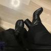 Luxusmarken-Design Leder Tabi Stiefel Mode Runde Klobige Hohe Absätze Stiefeletten Für Damen Herbst Winter Zehenschuhe