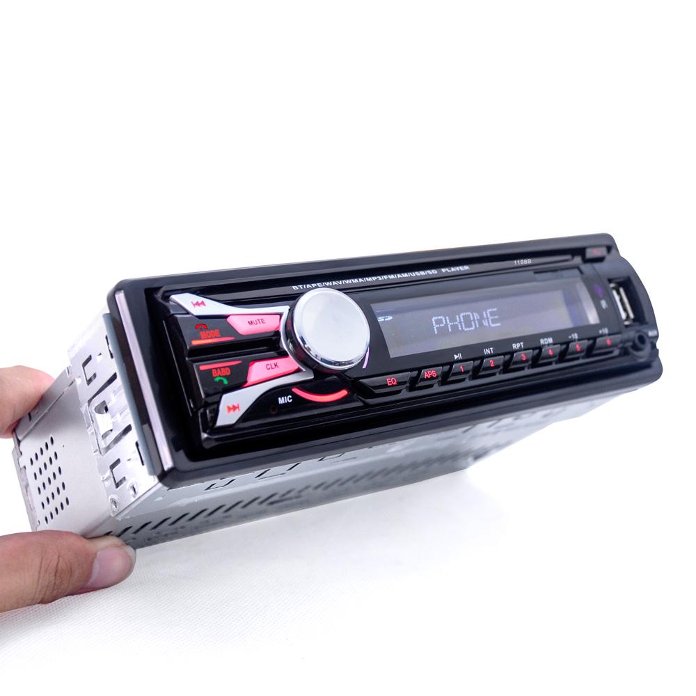 Car Radio Audio Stereo FM Aux Input Receiver SD USB MP3 Player In Dash Bluetooth 1 DIN Removable