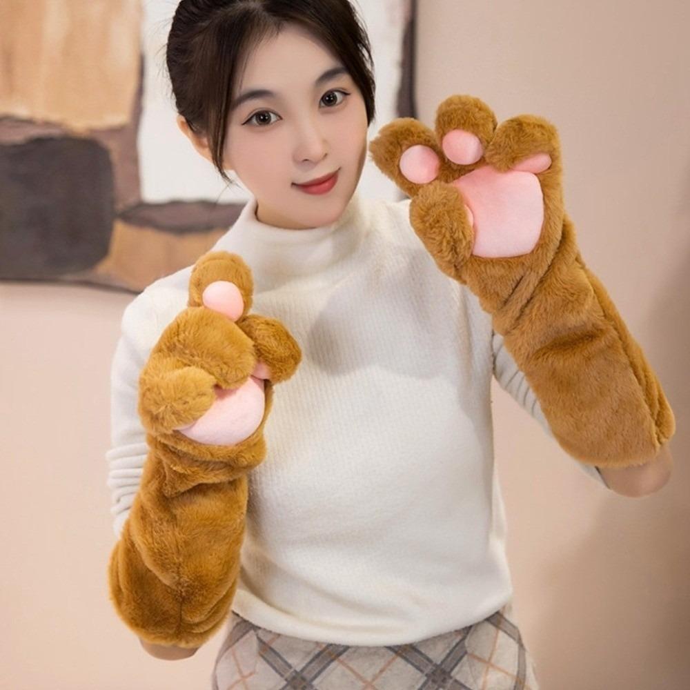 Kreskówkowe pluszowe rękawiczki łapki kota Pogrubione rękawiczki łapy kota Urocze rękawiczki do kostiumu cosplay Klub