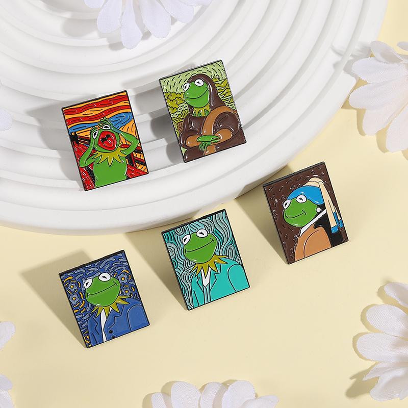 3-8pcs/set Animal Enamel Pins Custom Frog Panda Cat Goose Brooches Lapel Badges Clothes Jewelry Gift for Kids Friends