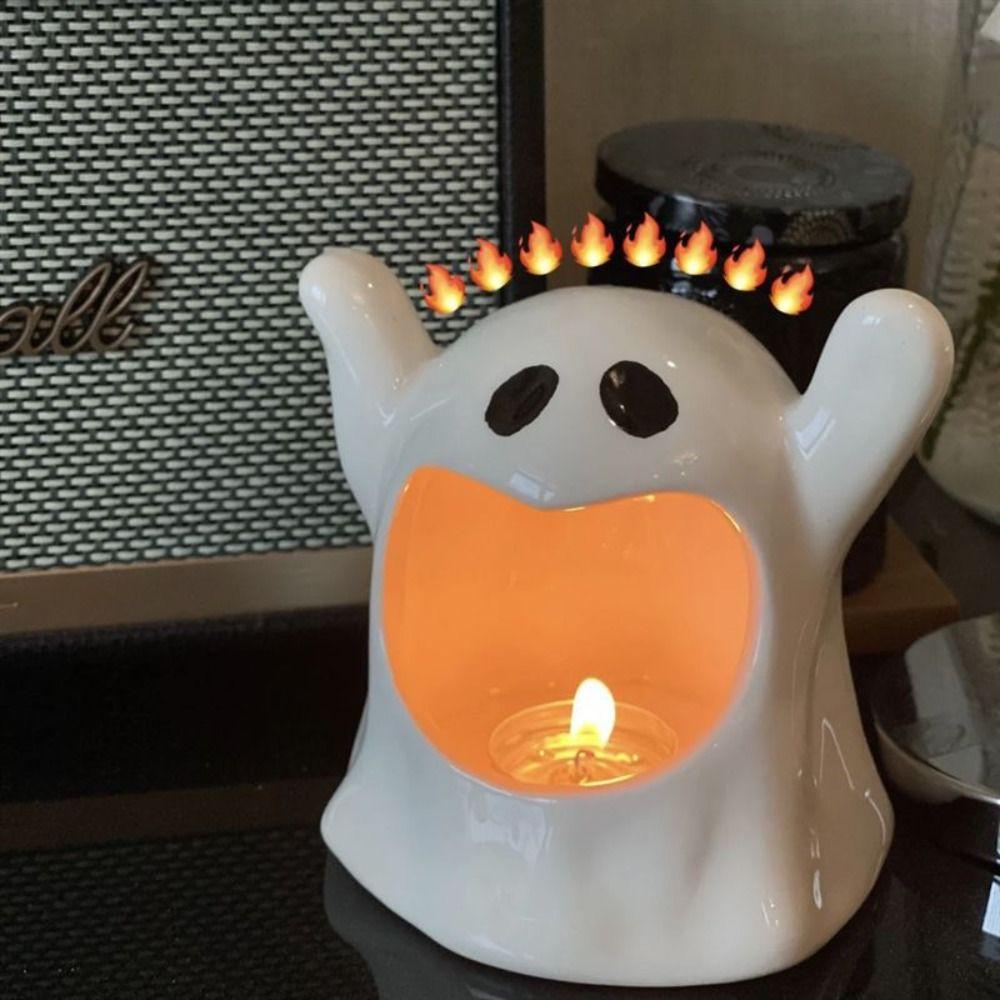 

Desktop Decorative Ghost Candelabra Ghost Ghost Ornaments Gifts Cute Ghost Candle Holde