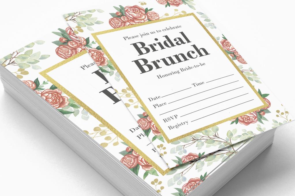 Inkdotpot 30A FloralA Fill-In Stil Braut Dusche Einladungen Hochzeit Blank