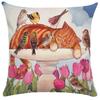 Cute Kitten Pillowcase Funny Cat Painting Throw  for Bed Sofa Living Room