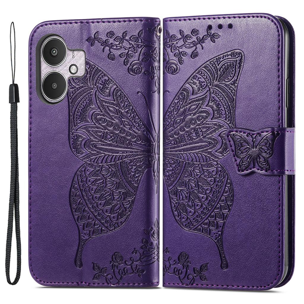 For Xiaomi Redmi 13C 4G/13C 5G/13R 5G/Poco M6 5G/Poco C65 4G Phone Stand Case Imprinted Pattern PU Leather Phone Cover