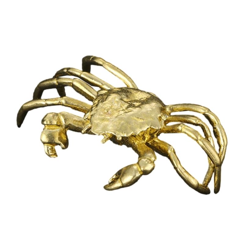 Brass Crabs Statues Figurines Retro Animal Statue Figurines Sculptures Tabletop Centerpieces Home Decors Collectibles