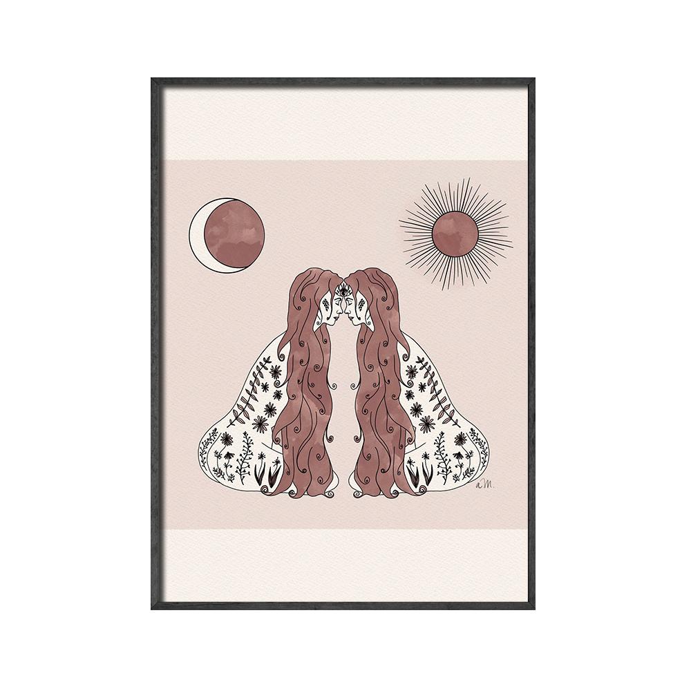 

Богиня Солнца и Луны, художественный принт, феминистский постер в стиле бохо, женщина, чувствующая все, цитата, холст, картина, доктор, декор для офисной комнаты, стены 21x30cm No Framed