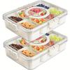 1pc Reusable Snack Containers Featuring a Lid And Handle, an 8-Compartment Serving Tray, Ideal for Carrying Vegetables