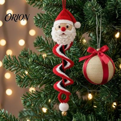 Hobby Creativi per le Feste per Donne Kit Crochet a Spirale Natalizio, Kit Artigianale Fai-da-te Pupazzo di Neve Babbo Natale Principianti Ornamento Appeso Fatto a Mano Albero Camino