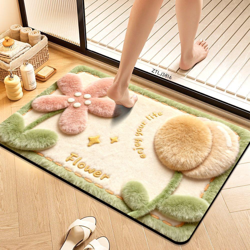 Diatomaceous earth bathroom mat, absorbent mat, quick-drying, non-slip mat for bathroom/toilet entrance, toilet/bathroom mat