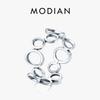 2021 Real 925 Sterling Silver Irregular Round Finger Ring Fashion Party Accessories For Women Fine Statement Jewelry Gift