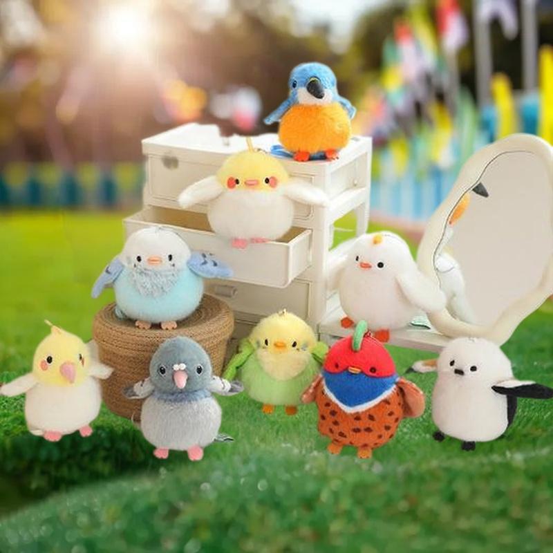 1 Piece Pretty Parrot Pigeon Funny Toy Cute Mini Standing Shoulder Pet Bird Plush Toys Fluffy Backpack Pendant For Kids