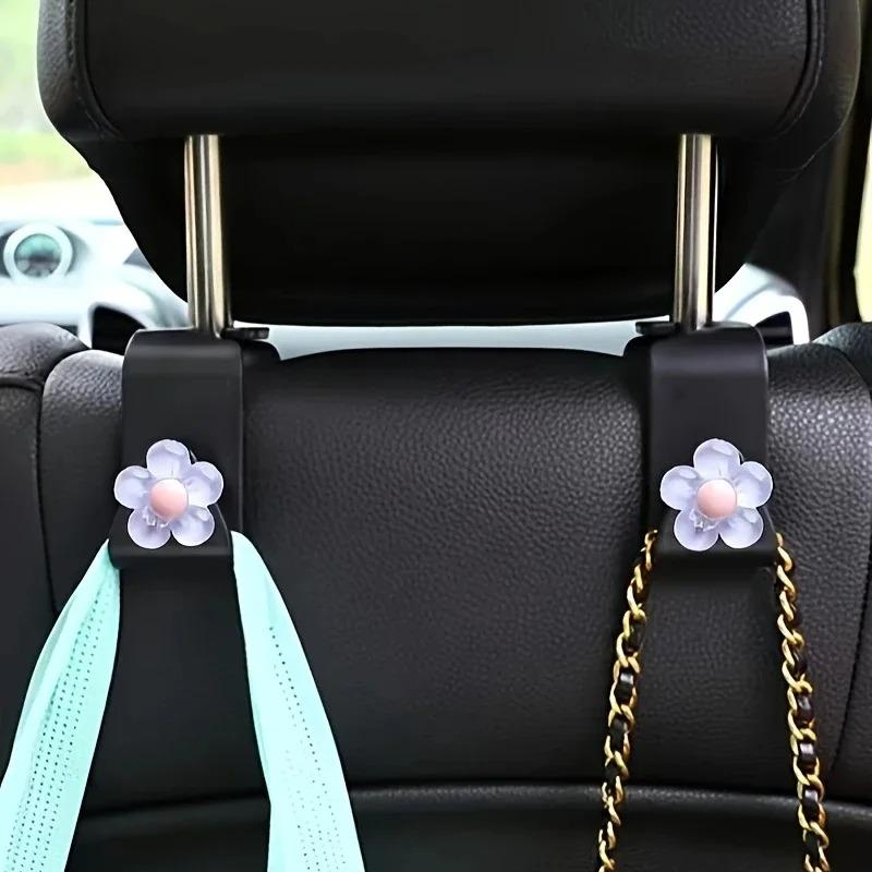 2pcs Car Seat Headrest Hook Back Hooks for Auto Back Seat Storage Organizer Hanger Holder for Handbag Purse Bags Clothes Coats