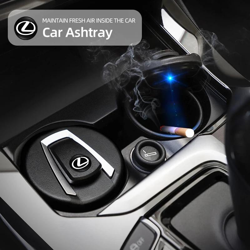 For Lexus F SPORT ES RX NX LS UX LM LX GX LC RZ IS CT GS RC HS SC TX LBX  Car Interior Ashtray LED Light Ash Cup Accessories HF7