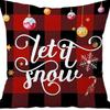 Christmas linen pillowcase, Santa Claus printed pillow, cushion cover, home living room decoration cushion cover