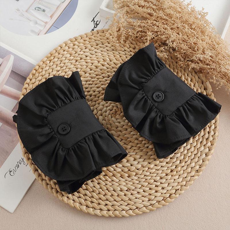 Women Detachable Sleeve Fake Cuffs Female Lace Pleated Flare Sleeve False Cuffs Ruffles Wristband Decorative Accessory