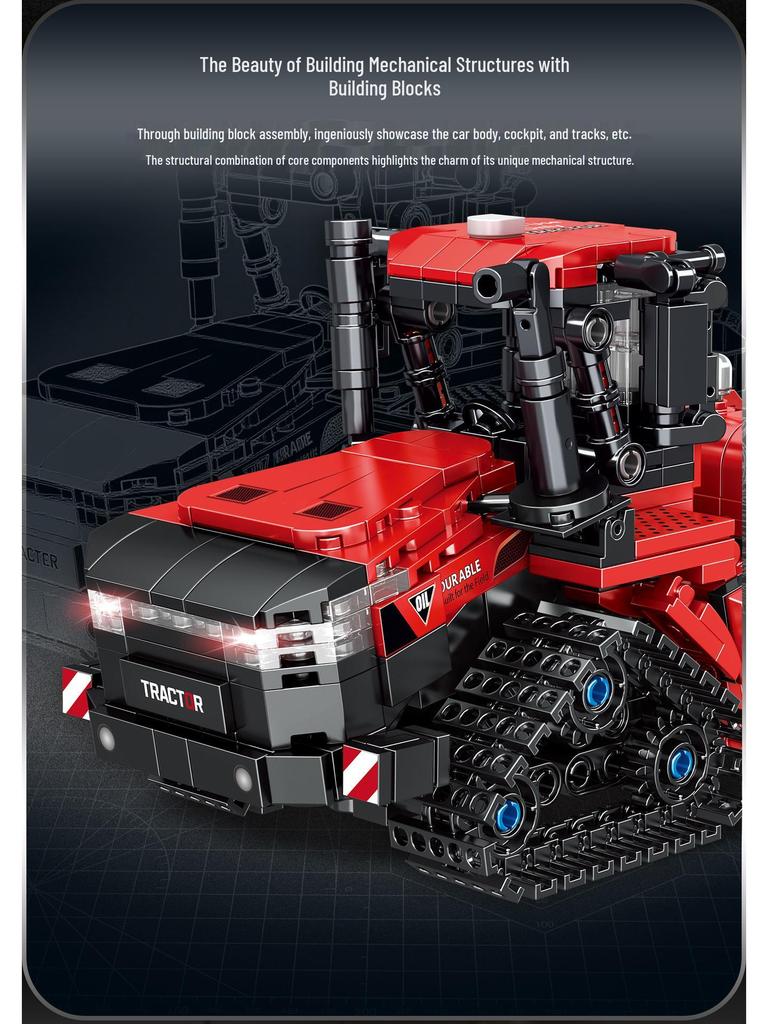 Mindi Grass Harvester for LEGO-Compatible Farmer Tractor Toy