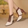 The  Summer Style of Hollow Thick-heeled and High-heeled Breathable Mesh Boots Goes Well with Versatile Mesh Ankle