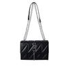 Trendy Retro Chain Shoulder Bag For Women Stylish Crossbody Purse In Black And White