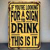 Funny Drinking Quote Metal Sign - Vintage Bar Decor with Retro Yellow & Black Design - Heavy-Duty Aluminum Plaque for Home Decor