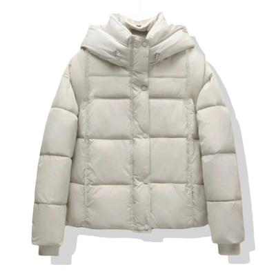 Autumn and Winter Solid Color Puff Short Hooded Loose Bread Jacket Thickened Warm Down Cotton Jacket