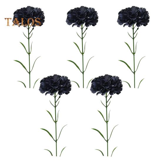 

5 шт. искусственных гвоздик, реалистичные искусственные шелковые цветы, свадебные, для дома, офиса, для стола, центральное украшение, искусственные цветы, подарок на День матери чёрный