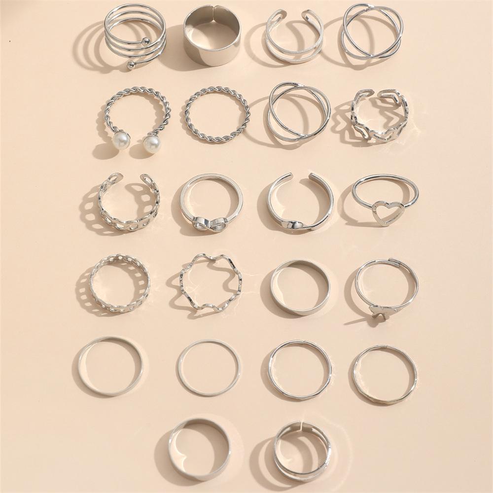 Trendy European and American Women's Rings: Niche, Fashionable, Cool Style, Light Luxury, Index Finger Set