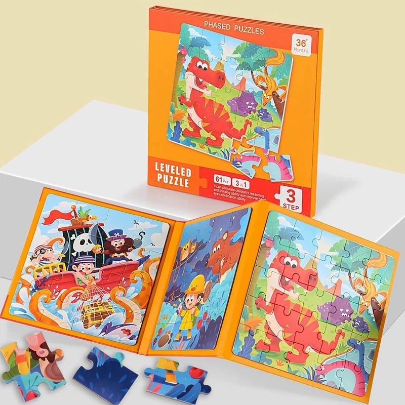 Magnetic Puzzle - Level 3 - Pirates, Guard, Dinosaurs