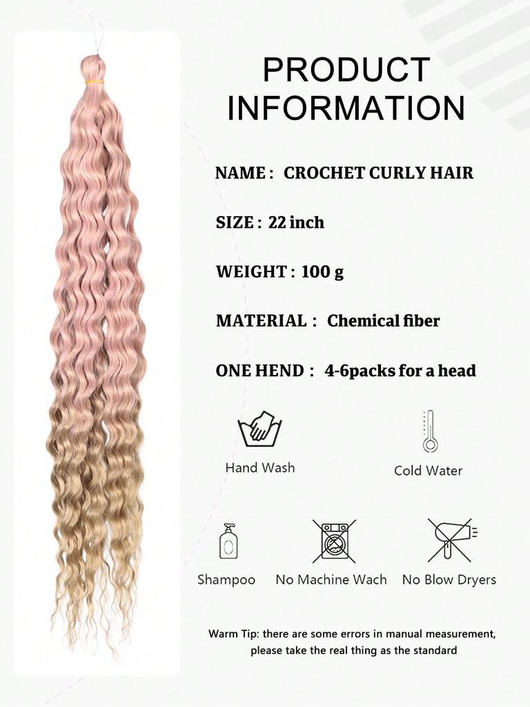 22 inch Ocean Wave Croșetat Păr Sintetic Deep Wave Twist Croșetat Impletitură Extensii de păr Ombre Afro Bucle Passion Twist Hair