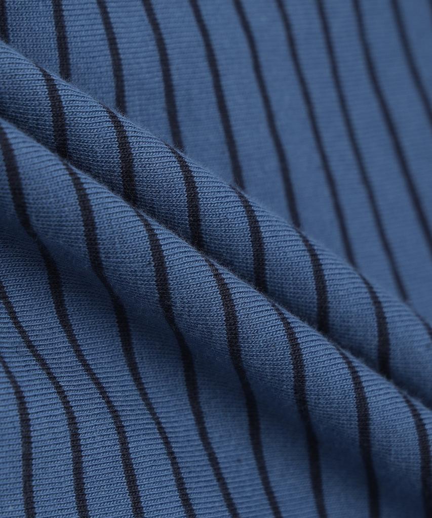 247Silijeu Usa Cotton 20-Count Striped T-Shirt Blue