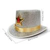 Formal Cap Wide Brim Shiny Jazz Hat Woolen Lightweight Magician Cap Star Fashion Festival Party Cap Carnival