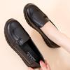 Spring and Autumn Leather Casual Shoes Soft Sole Comfortable Single Shoes Middle-aged Leather Shoes Flat Sole Medium Women's Shoes Non-slip Grandma
