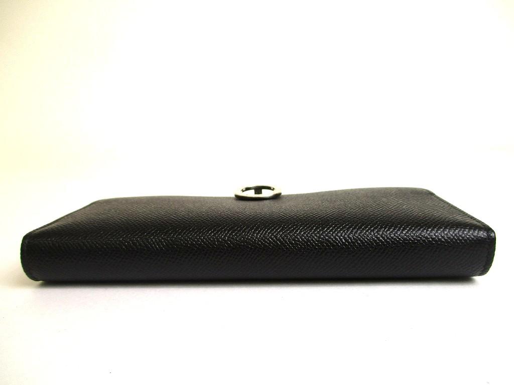 Authentic BVLGARI Black Leather Logo Clip Flap Long Wallet #a800  Refurbished