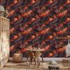 Ink wallpaper burgundy, red and orange 50x1000