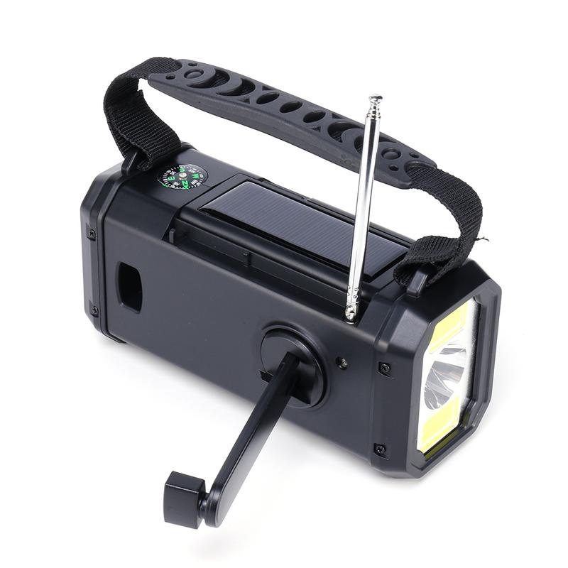 Solar Powered AM FM Weather Radio SOS Alarm Type-C Charging Emergency Weather Radio with LED Flashlight Reading Lamp for Camping