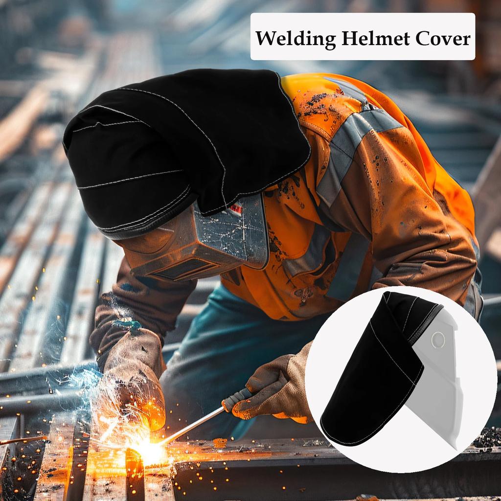 Welding Helmet Cover Fireproof Full Protective Cotton Fabric Welding Worker Helmet Extended head Cover Fireproof Welding Cap
