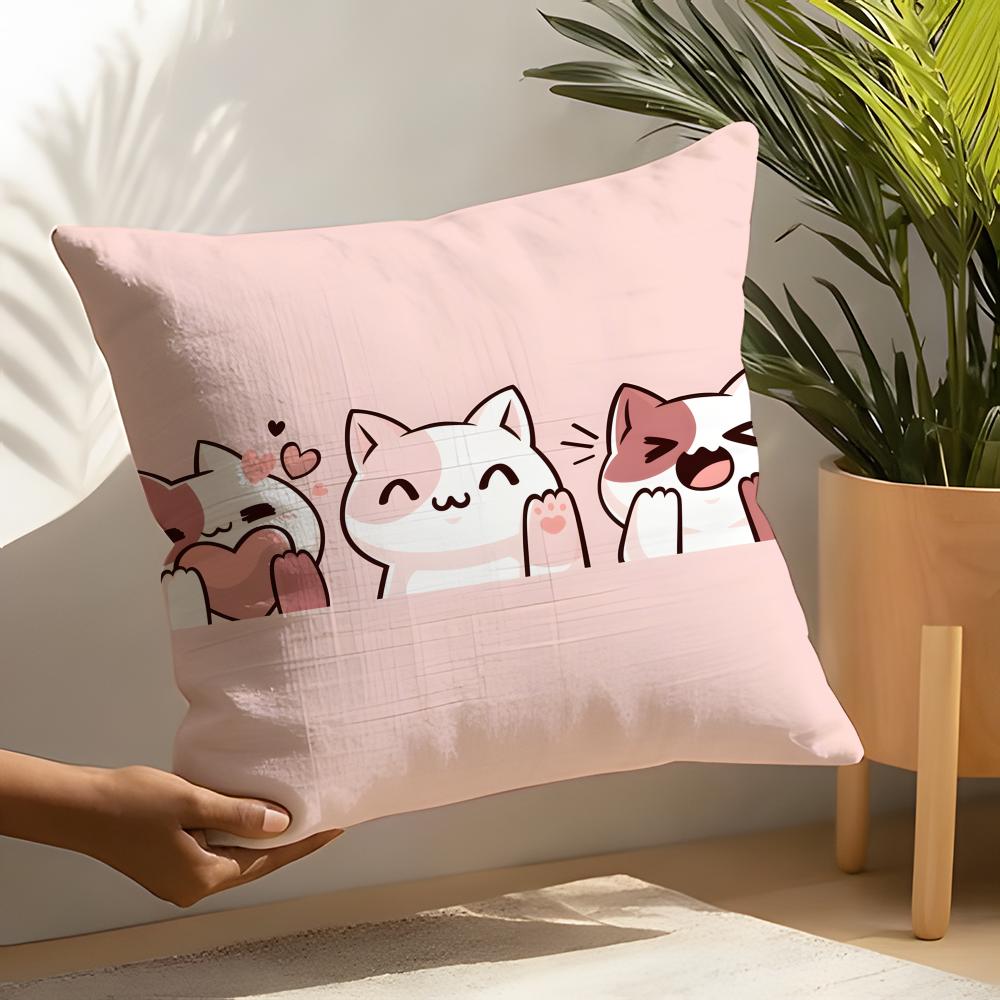 Cute Cartoon Plush Cat Pillow Case Linen Cushion Covers For Decorative Sofa Home Pillows Case Car Chair Pillows Cases