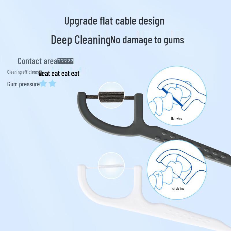 Jingdong Zao Bamboo Charcoal Flat Dental Floss Picks