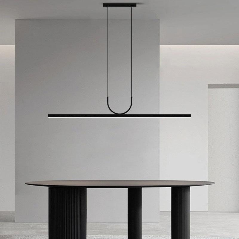 Люстра для ресторана Простая современная Лампа-лента с одной полосой для чайной комнаты, бара, офиса Светодиодные лампы для обеденного стола