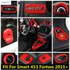 For Smart 453 Fortwo 2015 -  Dashboard AC Air Vent Window Lift Head Lamp Warning Light Cover Trim Red Accessories Interior