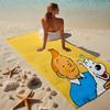 proof beach towel with a The Adventures of Tintin pattern - soft,absorbent,quick-drying,machine washable - perfect for swimming,camping,bathing