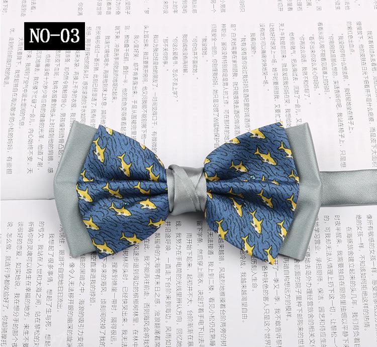 Gemusterte Fliege Herren Imitationsseide Druck Retro High-End Französisches Hemd Amtlich Fotografie Hochzeit Schleife Kragen