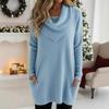 Women's Fashionable Casual Long,sleeved Turtleneck Knit Sweater