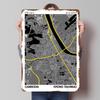 Krong Takhmao City Street Map Poster Customized Wall Art Vintage Metal Signs Retro Tin Plaque for Man Cave Gamer Room Decoration