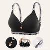 Women Wireless Comfortable Gathering Letter Strap Seamless Side Support Bra