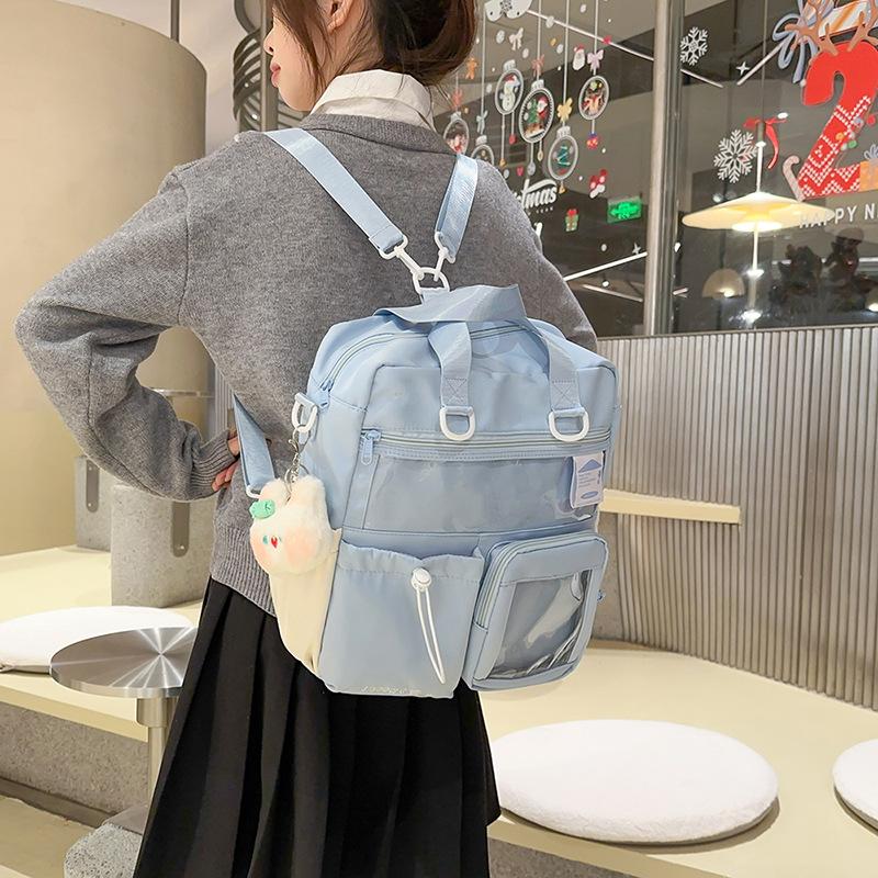 Frühling Neu Transparent Hochwertig Ins Rucksack mit großer Kapazität für Mittel- und Oberstufenschüler, Einzel- und Doppelschulter-Nutzung