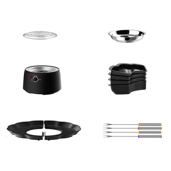 2-in-1 Elektrischer S'more Maker Fonduetopf Flammenloser Heizer mit 3 Temperaturreglern