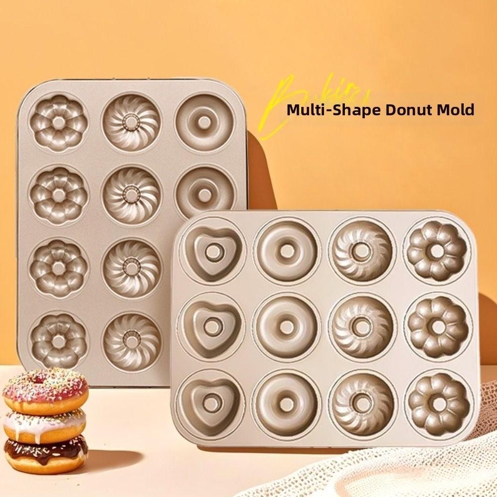 Carbon Steel Cake Baking Tray Non-Stick Donut Muffin Pan DIY Baking Mold Donut Baking Mold Pudding